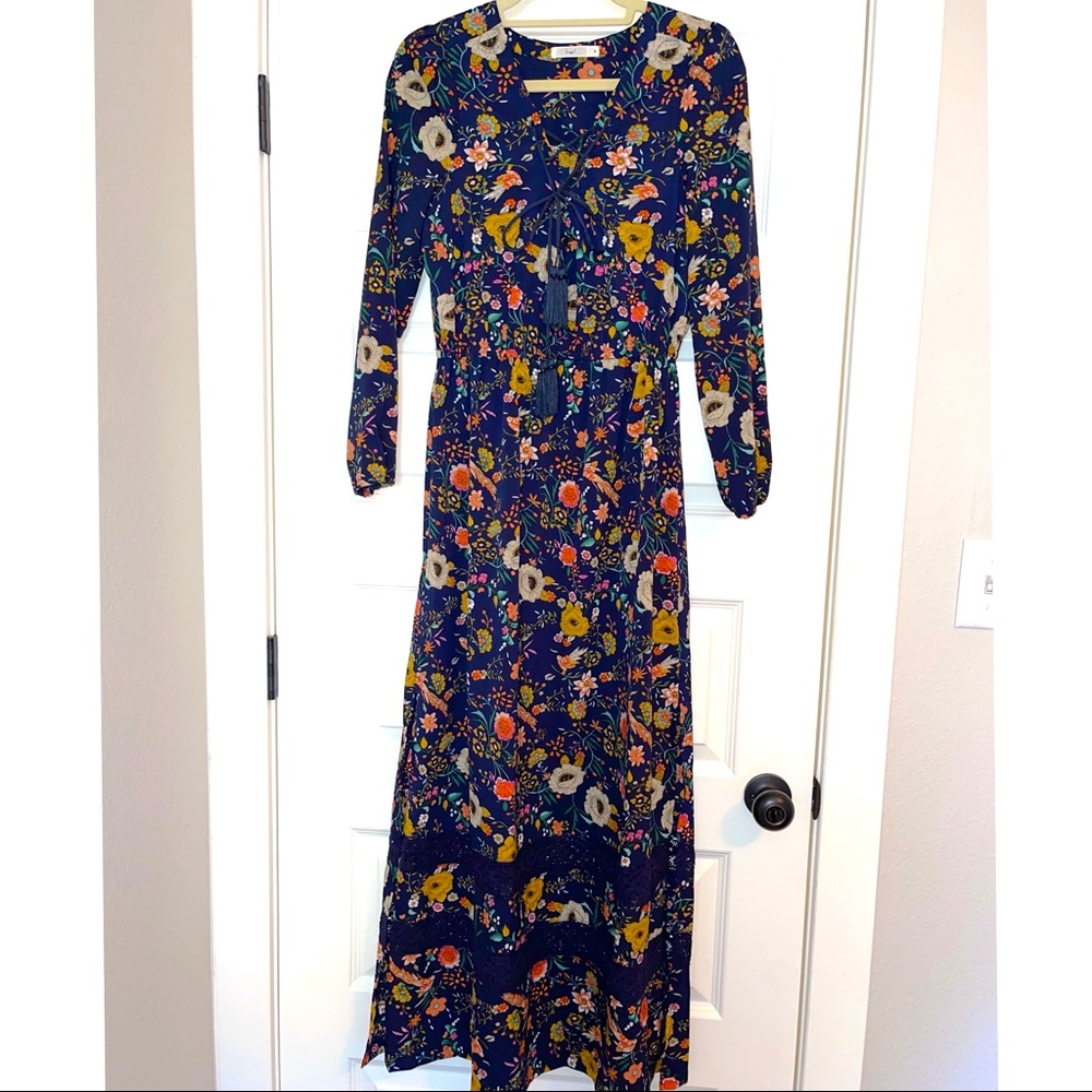 Gorgeous jewel-toned maxi dress. Size small.